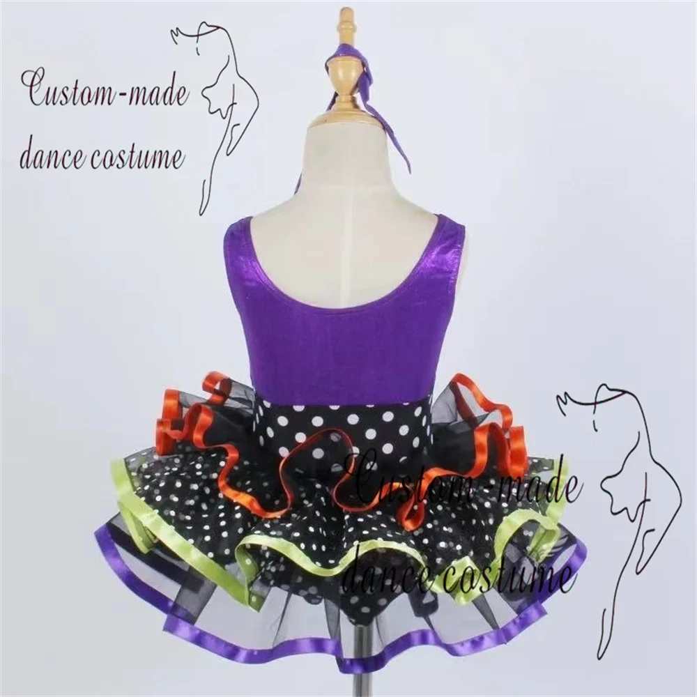 Girl's polka dot black, white, and red playful stage performance dress