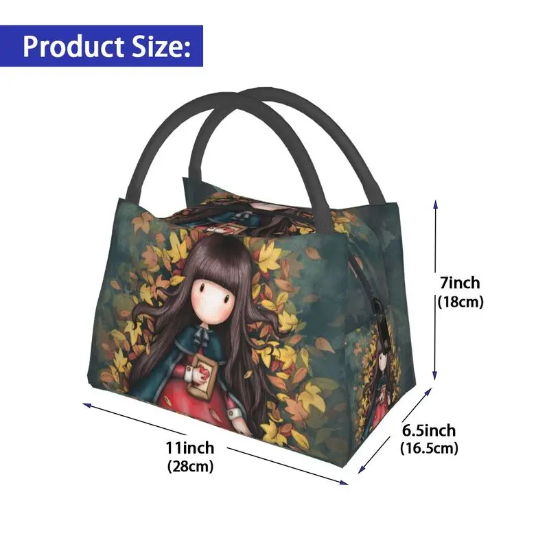 Gorjuss Autumn Leaves Lunch Bag Women Thermal Cooler Insulated Lunch Box for Work Pinic or Travel