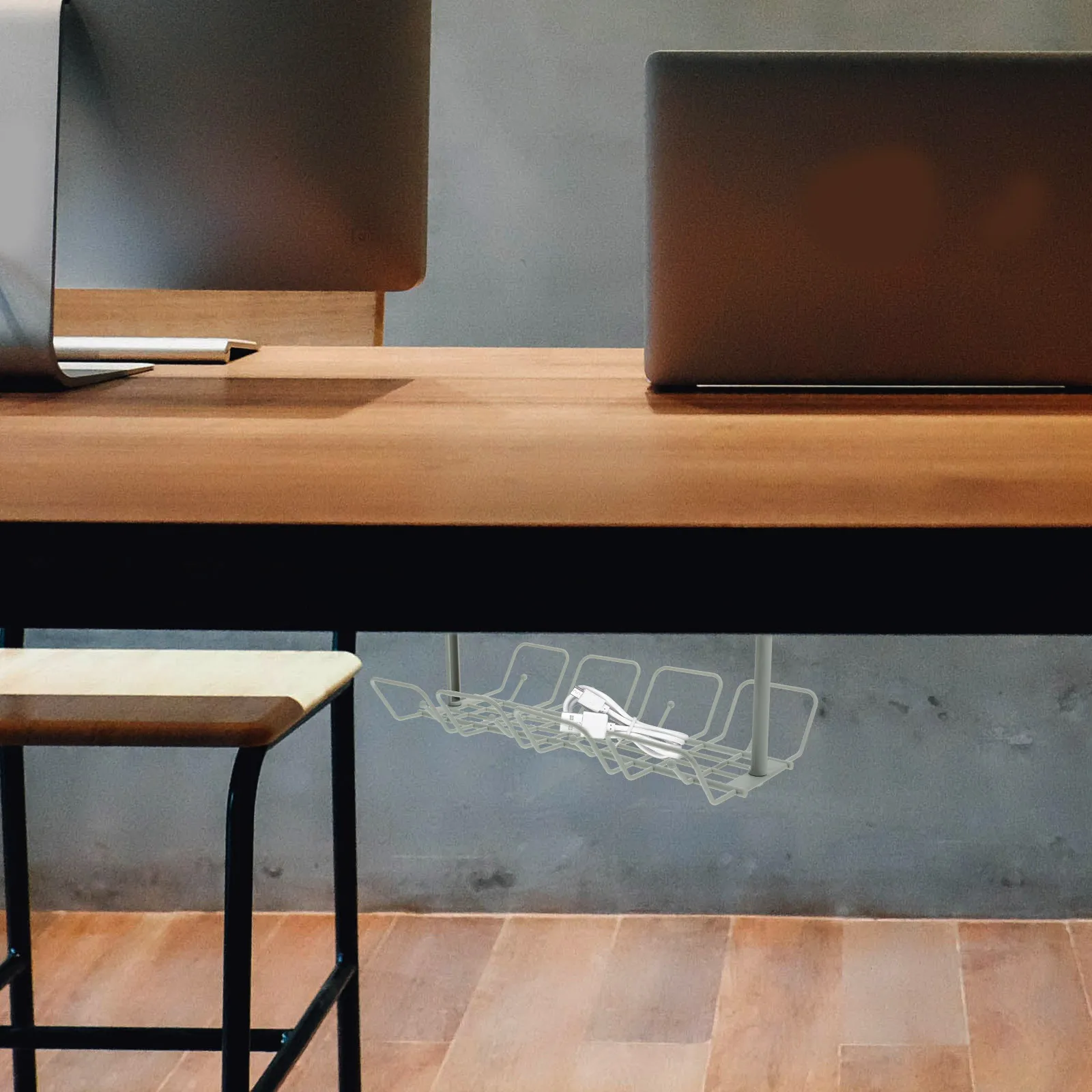 2個セット ケーブル管理オーガナイザー デスク下棚 ワイヤー収納 テーブルケーブル管理トレイ コードオーガナイザー デスク下用