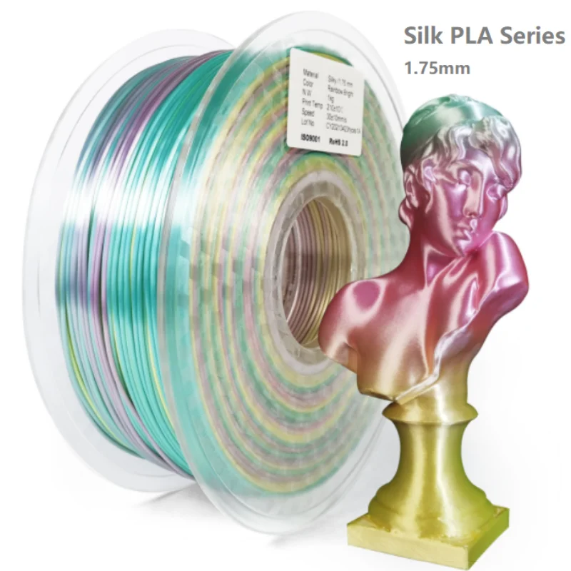 

250G 3D PLA Filament 1.75mm 3D Printer Filament Dual Color PLA Rainbow Filament PLA Silk Tricolor Filament PLA Color Change