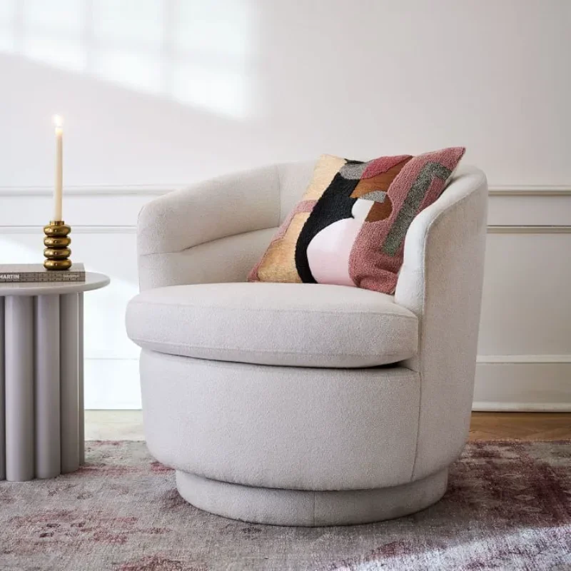 Nordic light luxury cotton and linen fabric sofa living room chair beauty salon leisure reception single sofa chair