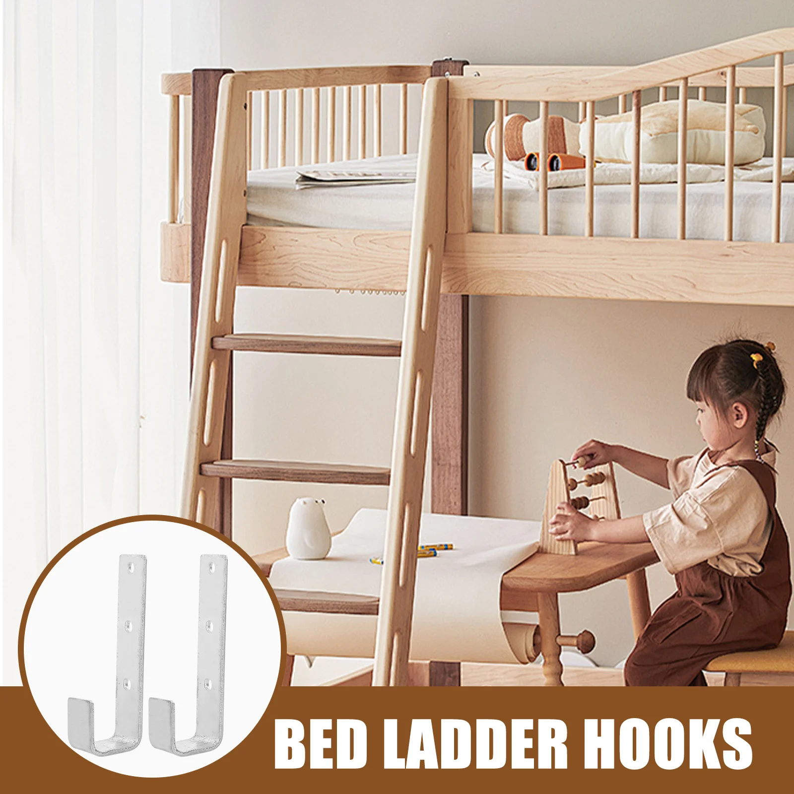 2pcs Bunk Bed Ladder Bracket Bed Ladder Fixing Hook Sturdy Bunk Bed Ladder Bracket Hook bunk bed ladder hook