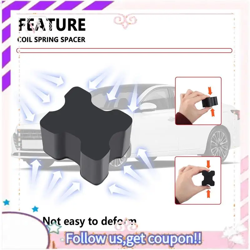 

Portable 6PCS Car Coil Spring Spacers Heavy Duty Rubber Coil Spring Booster Coil Spring Cushion Pad For 1Inch To 1.5Inch Coil Sp