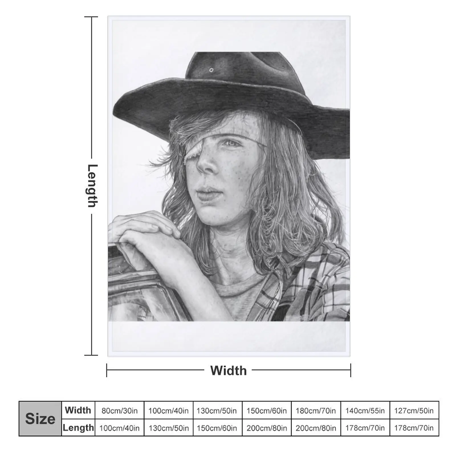 Carl Grimes graphite portrait Throw Blanket For Decorative Sofa halloween Plaid Single Blankets