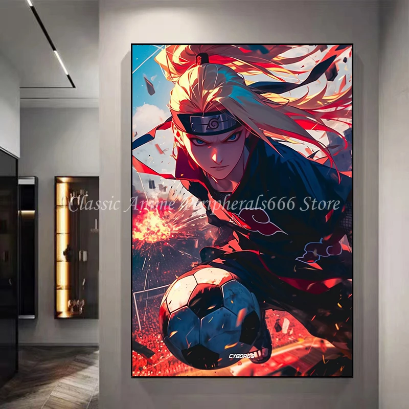 Naruto Football Decoration Painting, Boy Bedroom Comics, Anime Posters, Hanging Paintings, Dormitory Anime Murals