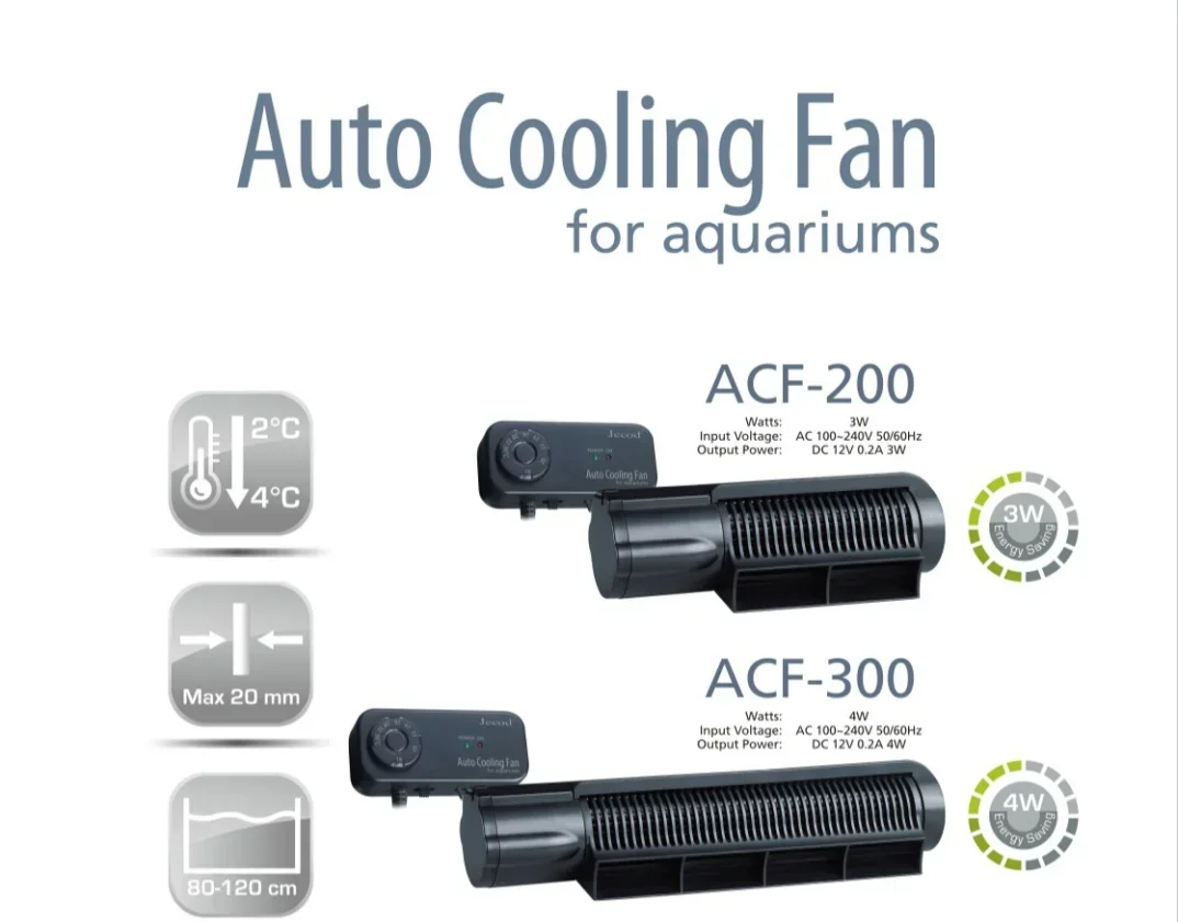 Jebao Jecod ACF Auto Cooling Fan Mini Cross-flow  with Broad Airflow ACF-200 ACF-300