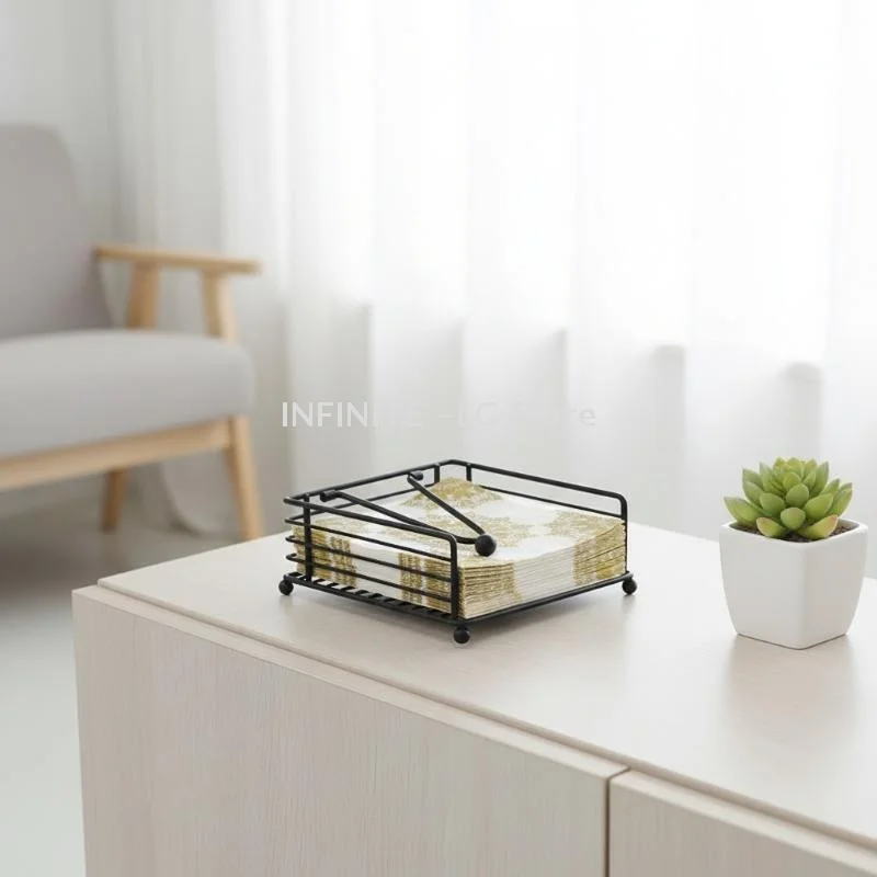 Napkin Holder Flat Napkin Dispenser Square Iron Paper Holder For Kitchen Dining Room Restaurant Decoration