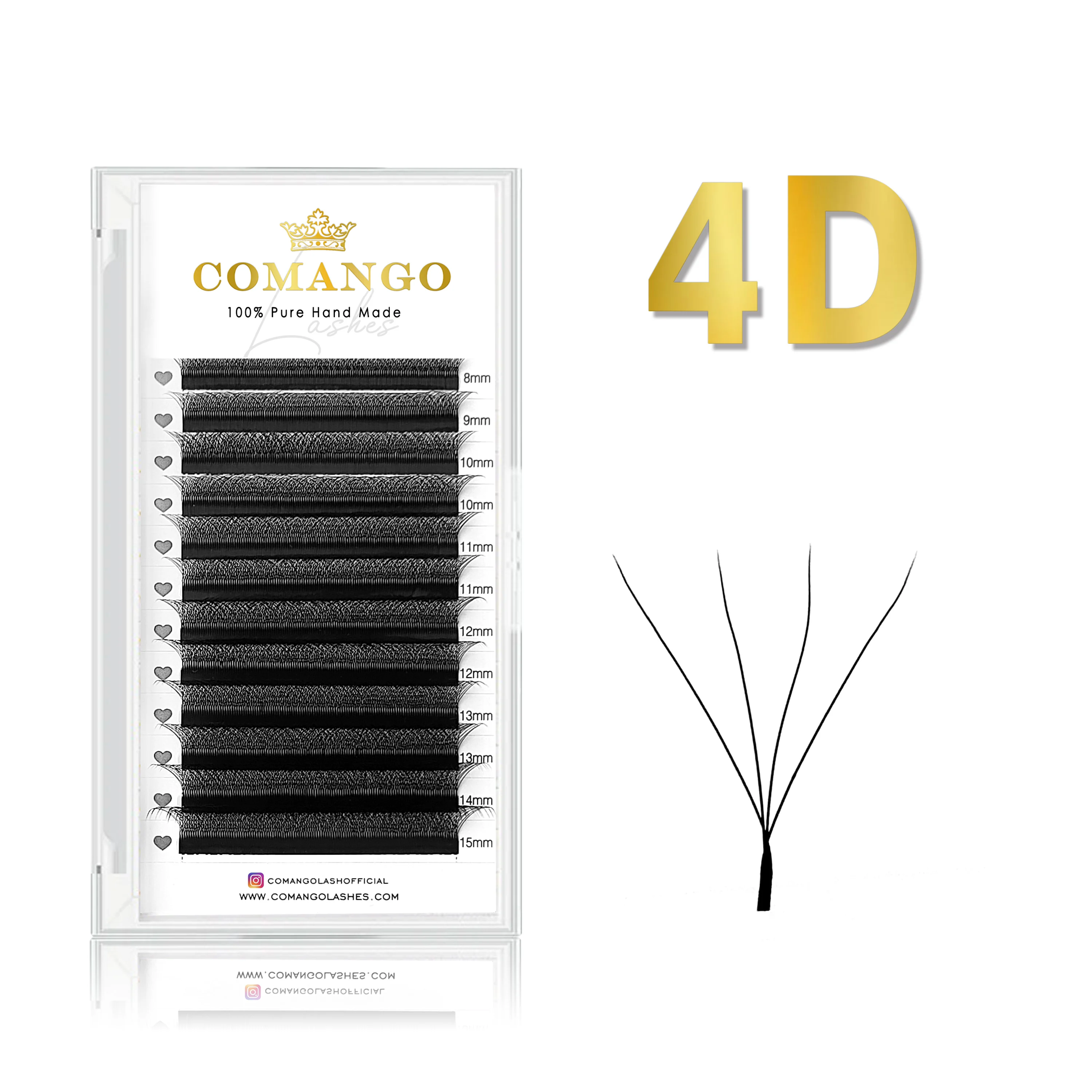 CoMango W Shaped Bloom 2D 3D 4D 5D Premade Fans Eyelash Extensions