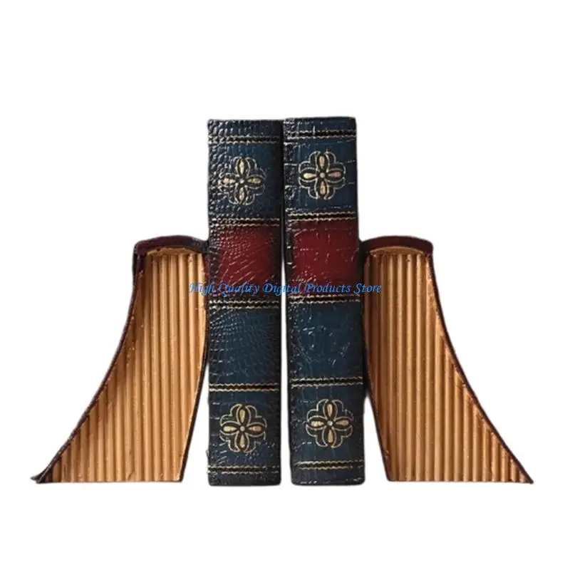 U2JE Library Look Bookends With Storage Compartment for Shelf Order