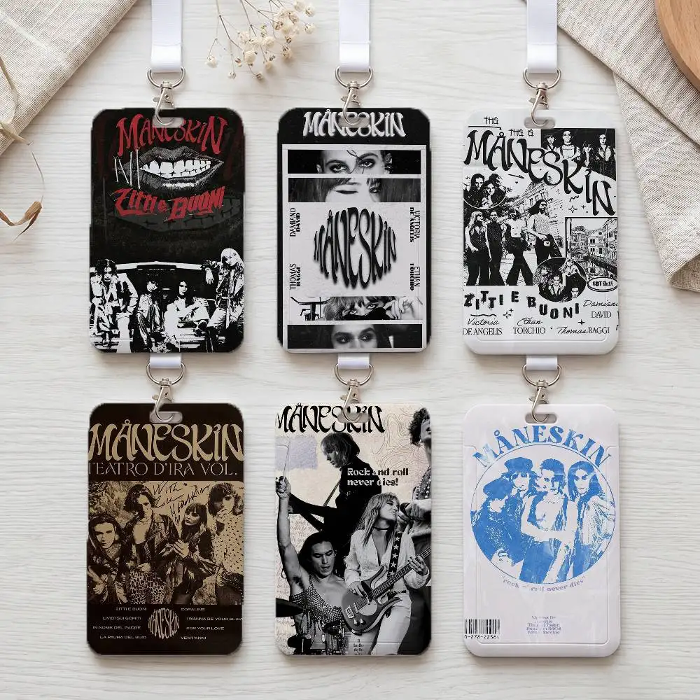M-Maneskin Band Fashion ID Card Holder Business Work Card Sleeve Protector