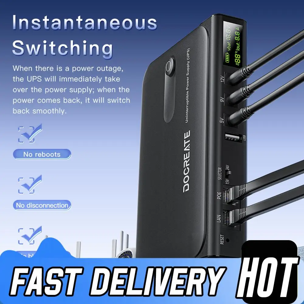 Alimentation sans interruption UPS avec batterie remplaçable haute puissance 36 W et écran LED multi-interface et commutateur sans couture instantané