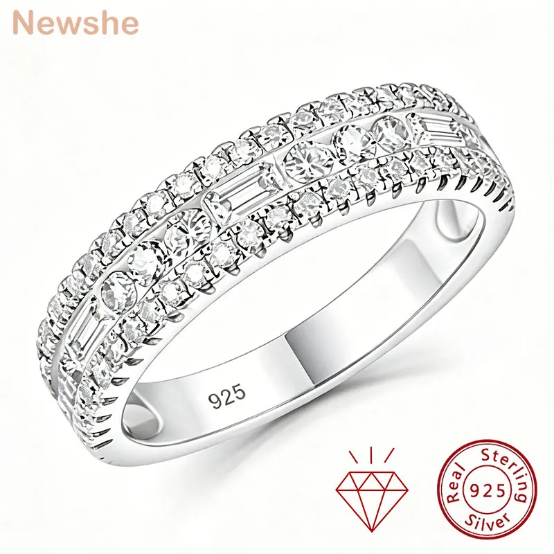 

Сертифицированные Newshe GRA обручальные кольца с муассанитом из стерлингового серебра 925 пробы с покрытием из желтого золота 14 карат, обещанные обручальные кольца