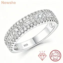 Newshe GRA Certified Moissanite Wedding Bands 925 Sterling Silver 14K Yellow Gold Plated Promise Engagement Rings