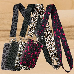 Leopard Prin Trendy Credential Holder Animal Lanyards for Key Neck Strap For Card Badge Gym Keychain Keyring Accessories Gift