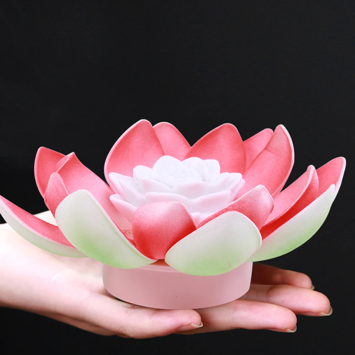 

Led Lotus Water Lily Artificial Flower Pool Decor White Replaceable Batteries Safe For Home