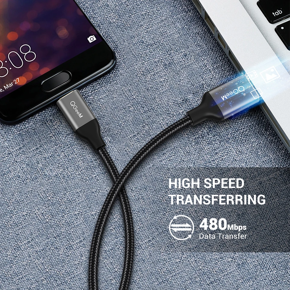 QGEEM 5A cavo USB di tipo C per Huawei P20 Mate 20 Pro cavo dati USB C a ricarica rapida USB Honor V10 cavo di tipo C a sovralimentazione