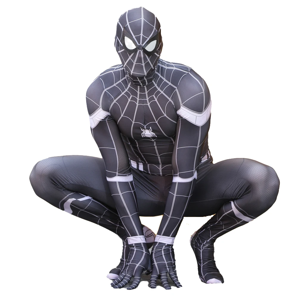 Costume da uomo scuro nero adulto Costume simbiotico da ragazzo ragno Cosplay Super Zentai Hero Suit Costumi di Halloween Fancy Party