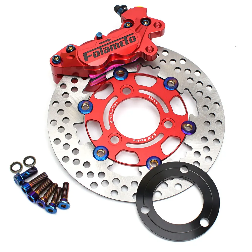 CNC Motorcycle Scooter Front Fork Brake Calipers 220mm Disc Brake Pump Adapter Bracket Brake Rotor Set For Yamaha Aerox BWS RSZ