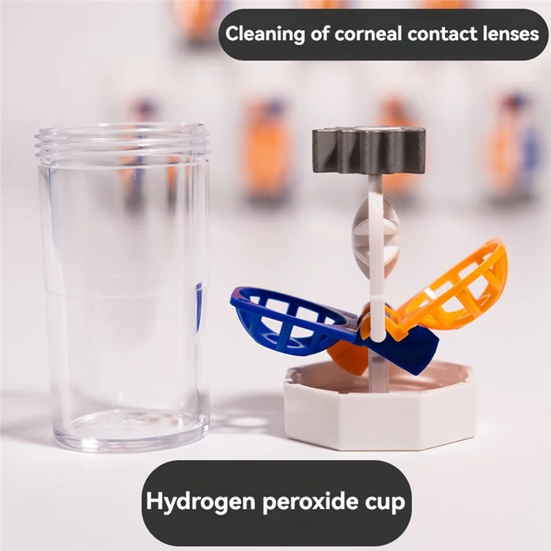 A88E-Portable ventilado 3pcs capas de lentes de contato de peróxido de hidrogênio em forma de barril para cuidados com os olhos