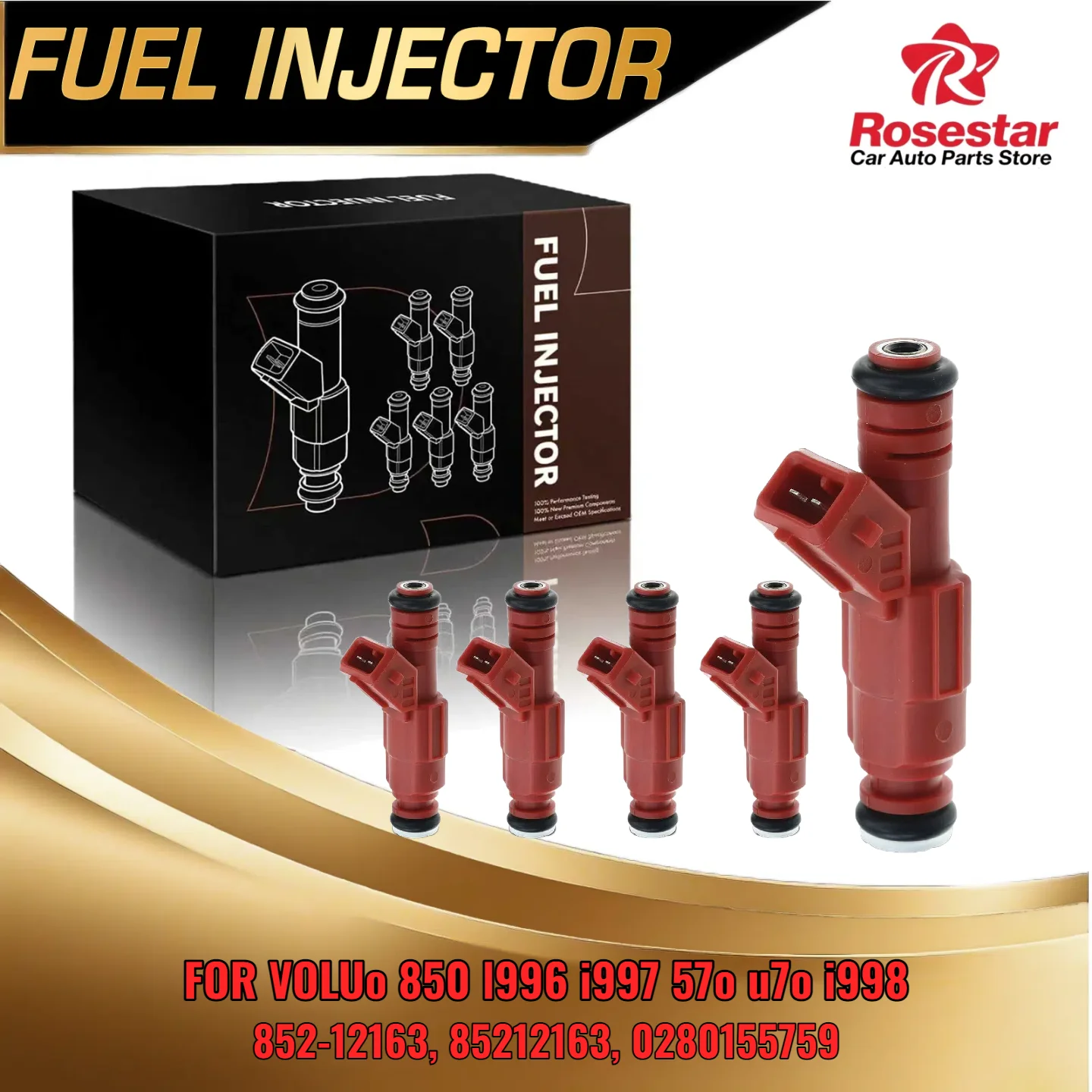 

5pcs Fuel Injector for Volvo 850 S70 V70 1996 1997 1998 2.3L Turbocharged 0280155759
