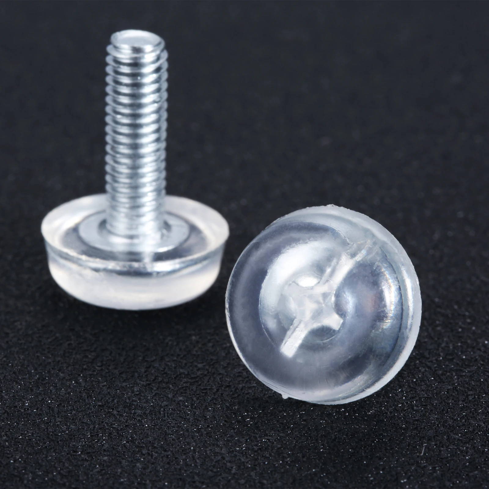 10 Pcs Screw-in M6 Bolt on Pad Transparent Furniture Table Sofa Cabinet Adjustable Levelling Leg Feet Glide Slide Base M6*19mm