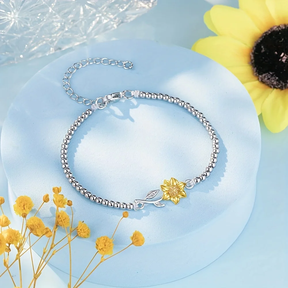 1pc Cute Stylish Sunflower Bracelet for Mom and DaughterPerfect Gift for Mother Daughter's Birthday, Mother's Day American Style