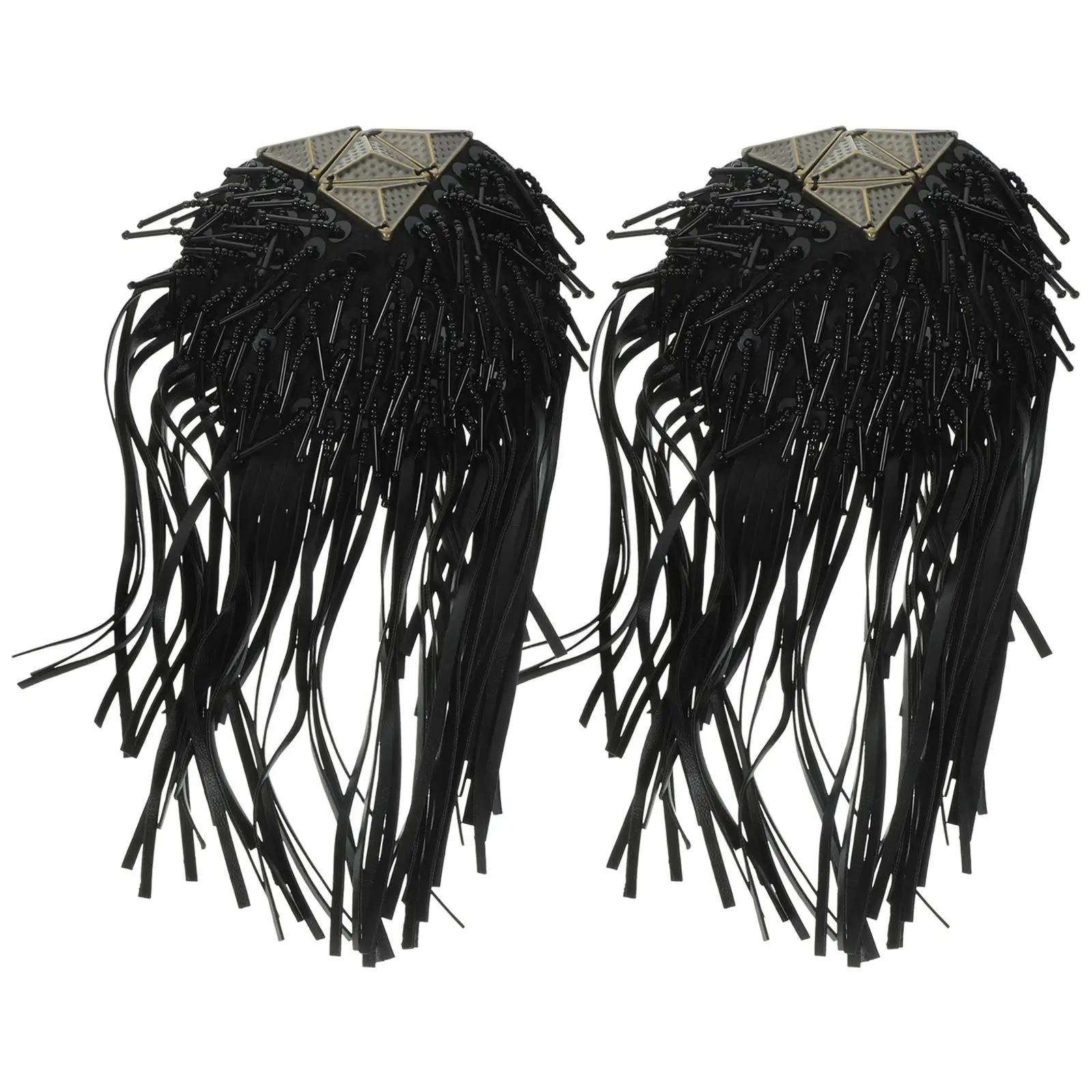 

2 Pcs PU Tassel Shoulder Epaulet Fringe Lapel Pin for Men Women Decorative Badge Lightweight Epaulets