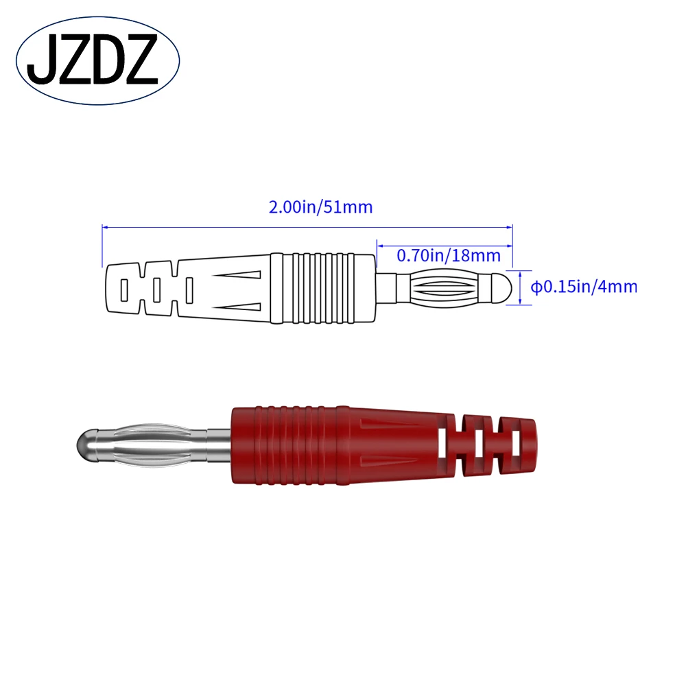 Imagem -02 - Jzdz-bnc Kit Adaptador com Macho Isolado Duplo Banana Jack Soquete Banana com Chumbo de Teste mm Jt0087