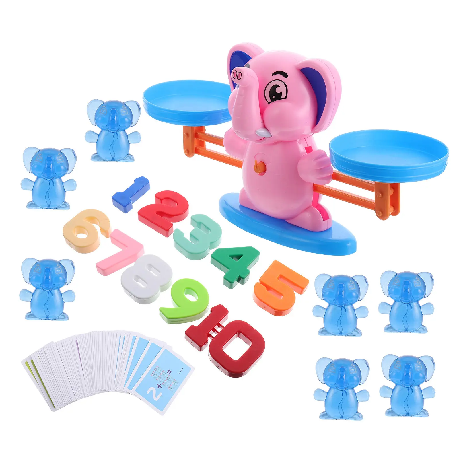 

1Set Math Balance Scale Elephant Educational Learning Calculation Game Lightweight Portable Smooth Surface for Kids