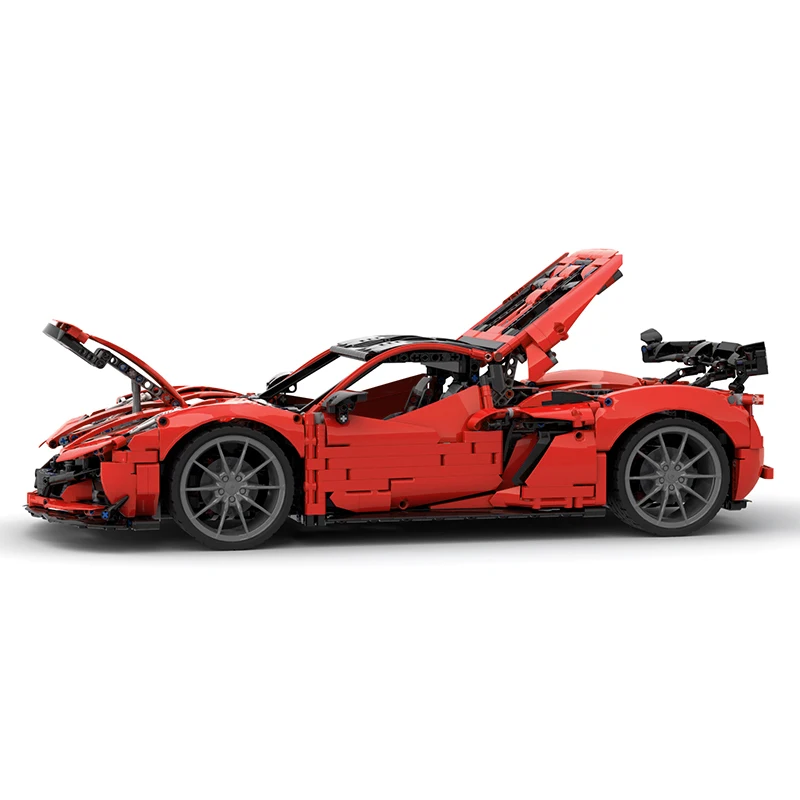MOC-216686 novo zr1 roadster veículo de corrida vermelho 42172 coupe modelo blocos de construção tijolos quebra-cabeça crianças brinquedos diy presentes natal menino