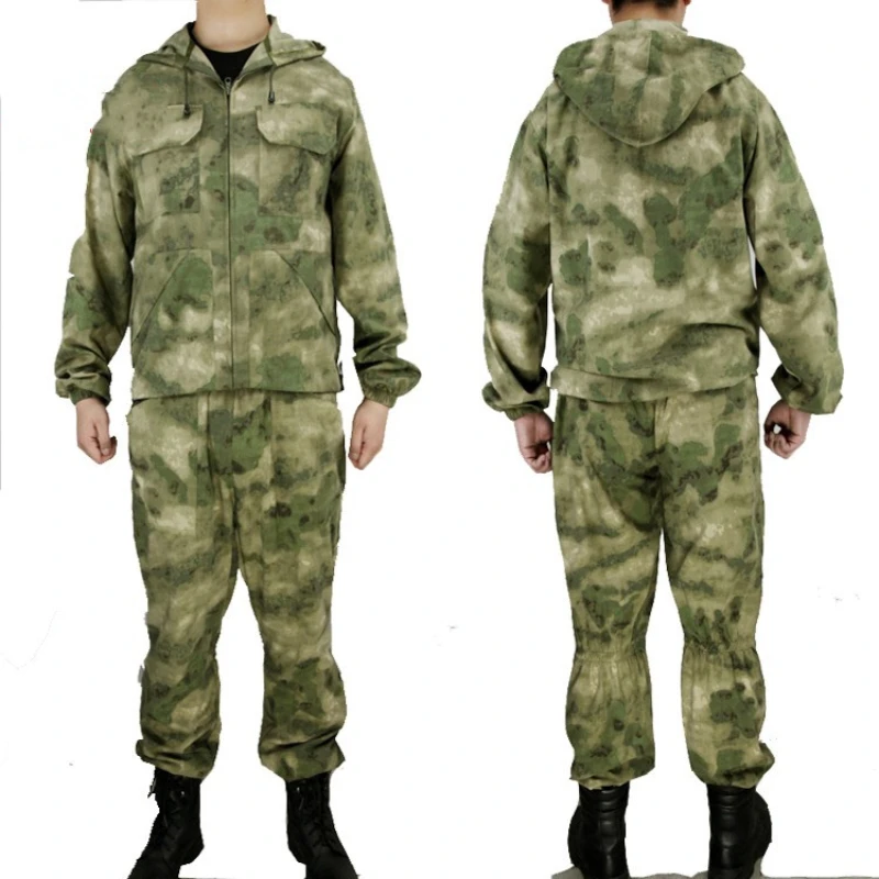 Russian Tactical Camouflage Set Men's Outdoor Hiking Hunting Mountaineering Work Suit Wear Resistant Hooded Coat+Pants 2-piece