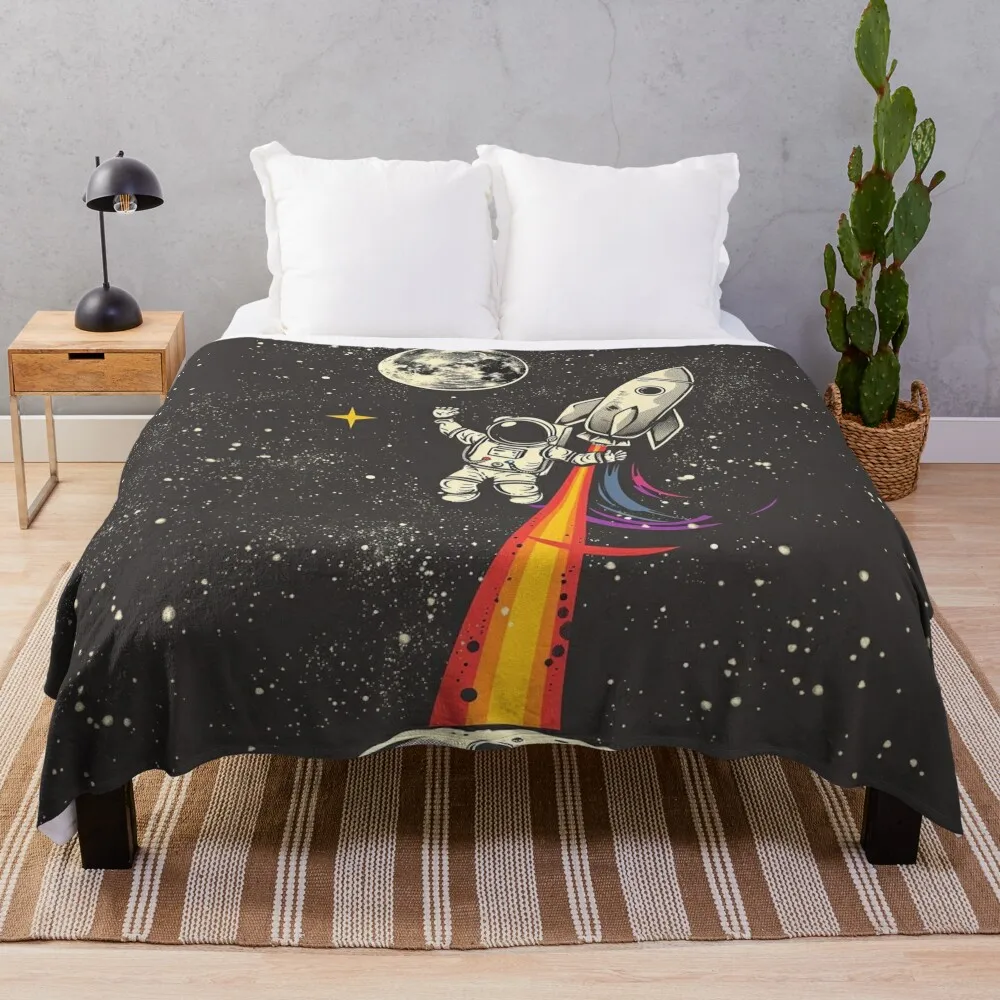 Back to School Cosmonaut Adventure Collection by NoarusRainbowLand - Explore Space in Style Throw Blanket Sofas Travel Blankets