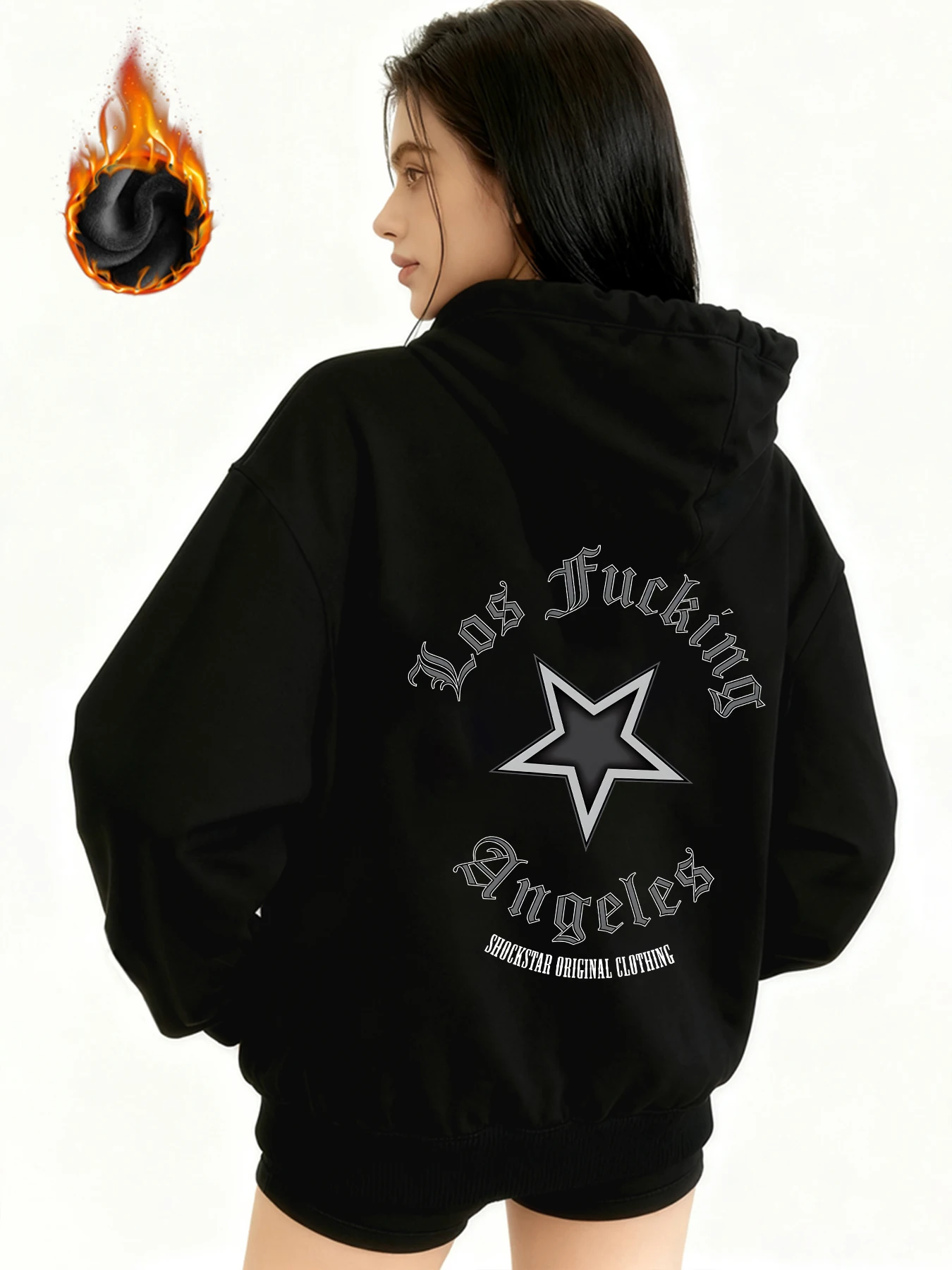 

Зимняя куртка Y2k с готическим принтом, толстая тяжелая бархатная черная куртка на молнии с капюшоном, тонкая темпераментная женская куртка в повседневном стиле для ленивых поездок на работу