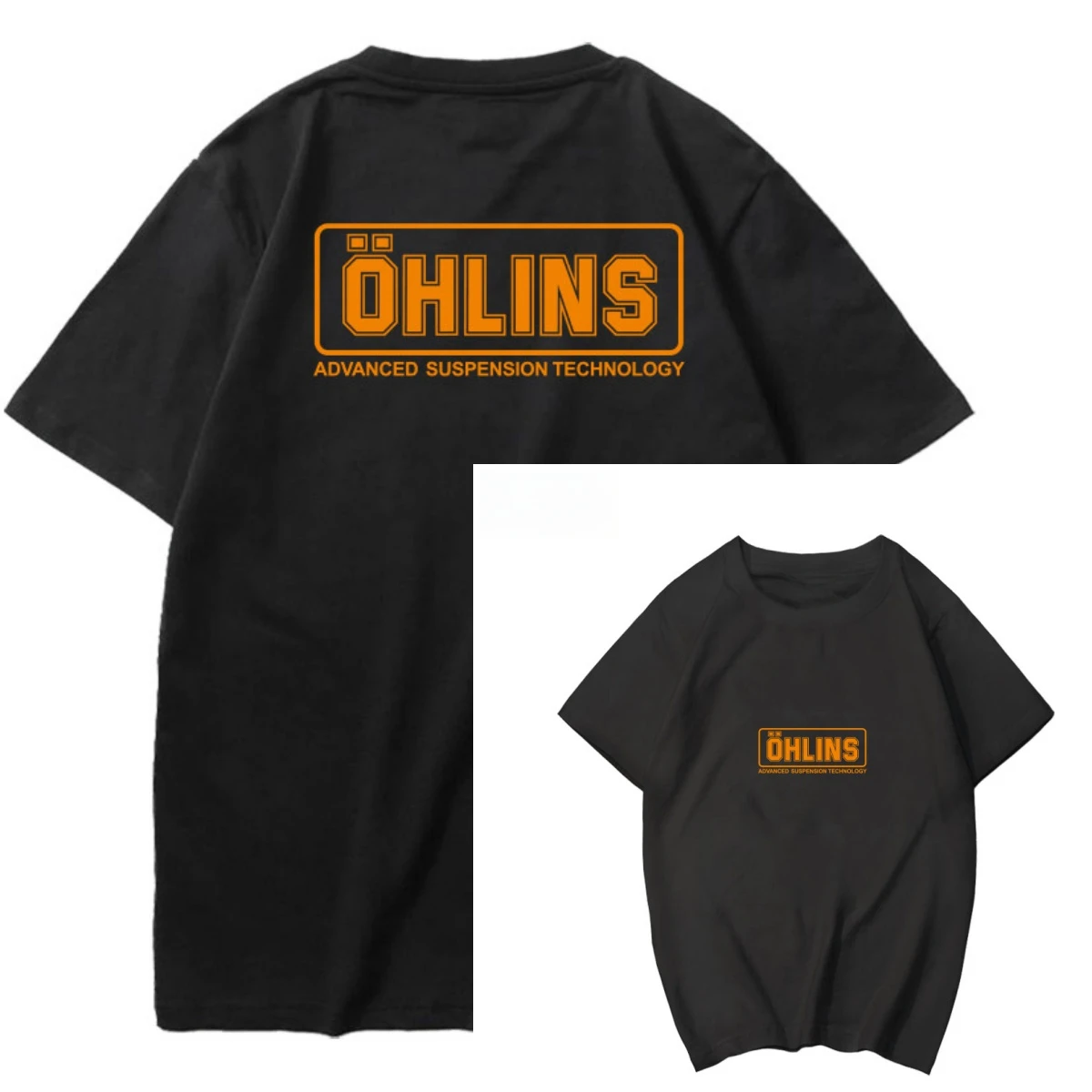 New High-end Shock-absorbing Swedish OHLINS Cotton Heavy-duty Short-sleeved T-shirt for Car and Motorcycle Modification