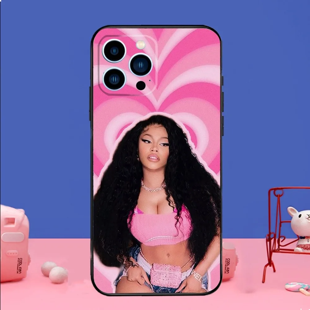 N-Nicki Singer M-Minaj Phone Case For iPhone 14,13,12 Mini 11 Pro XR,X,XS,MAX 6S,7,8 Plus Silicone Cover Soft black