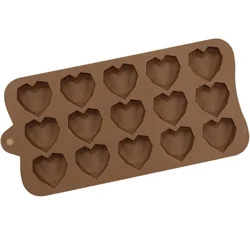 15 cavities Mini Heart Chocolate Mold Silicone Diamond Candy Molds Gummy Jelly Mould Cake Decoration Accessories