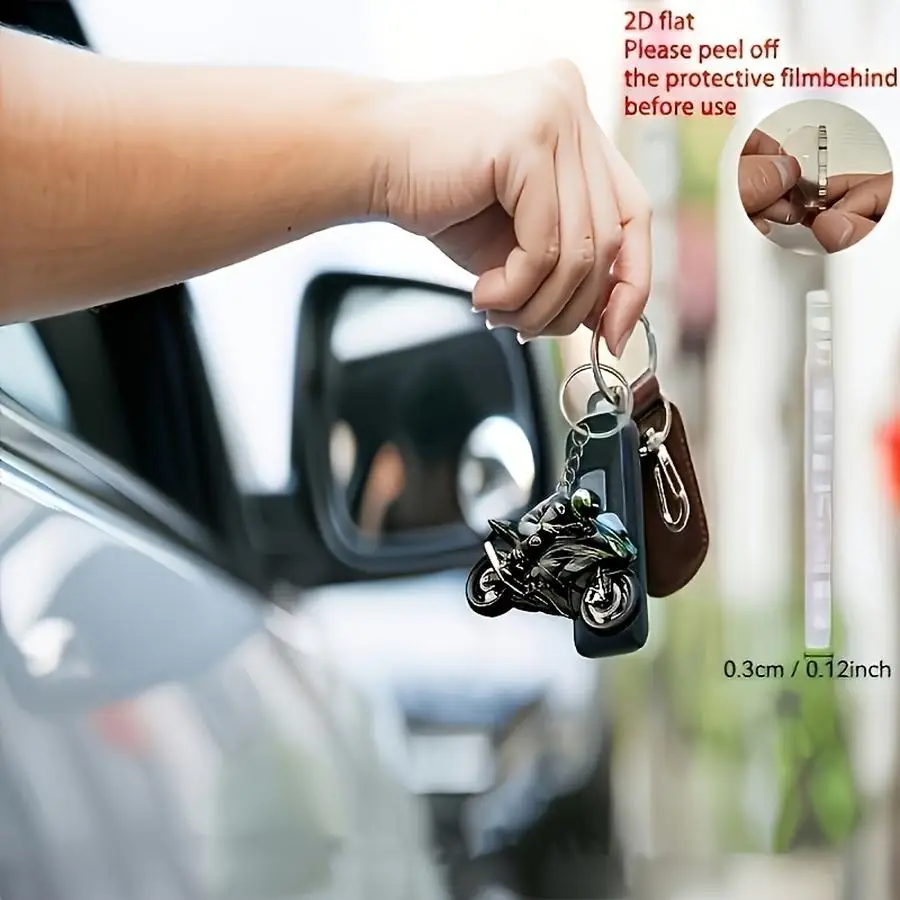 1/5/10/20/50/100pcs 2D Flat Acrylic Motorcyclist Keychain - Durable 5 cm / 1.97 in Protective Film, Street-Style Design, Suitabl