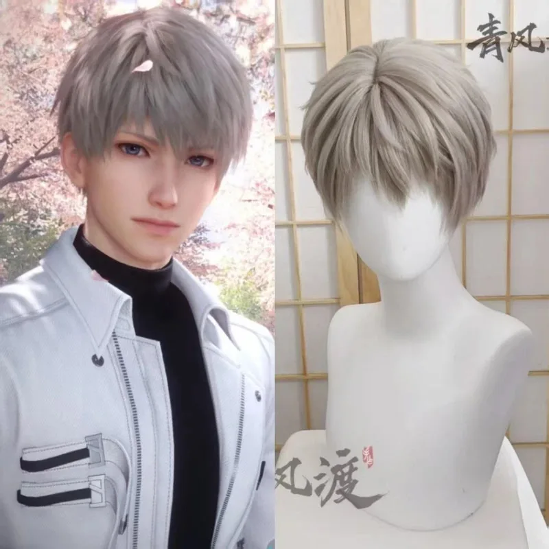 

Стилизованный парик Xavier Caleb Love and Deepspace Relentless Conqueror Косплей Индивидуальные мужские синтетические серые онинус Хэллоуин Вечеринка