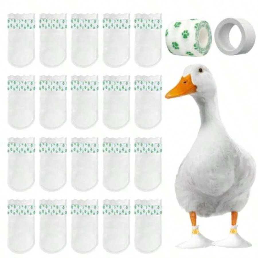 

【New Arrival】Duck Foot Protection Socks Set, Disposable Webbed Feet Booties with Adhesive Tape, Keep Duck Feet Clean & Prevent Injury