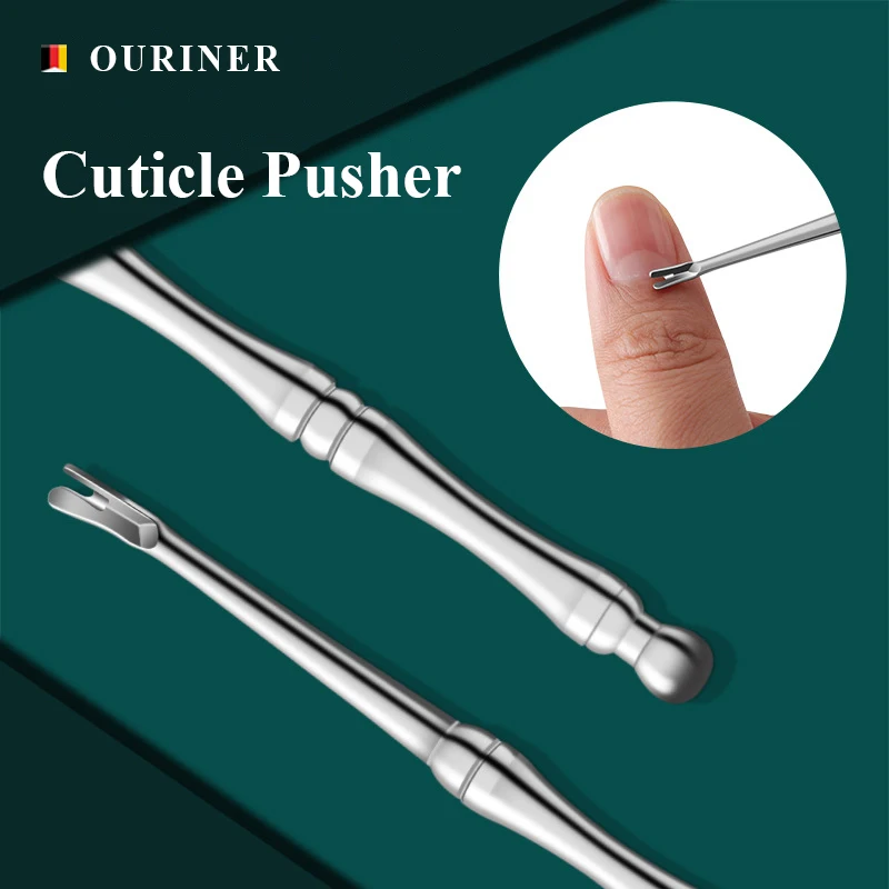 Wysokiej jakości narzędzie do usuwania skórek martwy naskórek Pusher chirurgiczna stal nierdzewna Nail Art narzędzie do Manicure skrobak środek do czyszczenia paznokci trymer