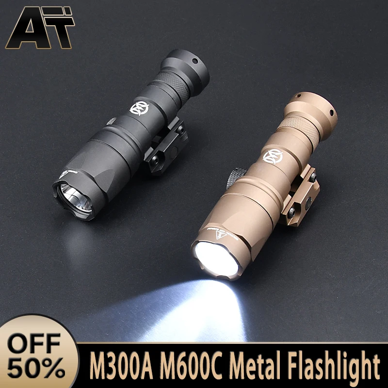 Tactical M300A M300 M600C M600 Flashlight 510/600Lumens High Power Searchlight LED White Light Outdoor Hunting Airsoft Spotlight