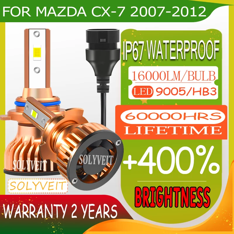 

durable 9005 Ensures Longevity Even in Continuous Use No Blind Spots LED High Beam For Mazda CX-7 2007 2008 2009 2010 2011 2012