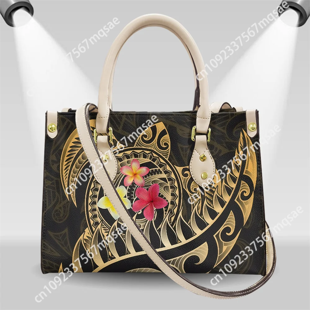 Polynesian Hawaiian Aotearoa Maori Turtle Silver Fern Custom Women Top Handle Bags Casual Lady Crossbody Bag Clutch Sac Femme