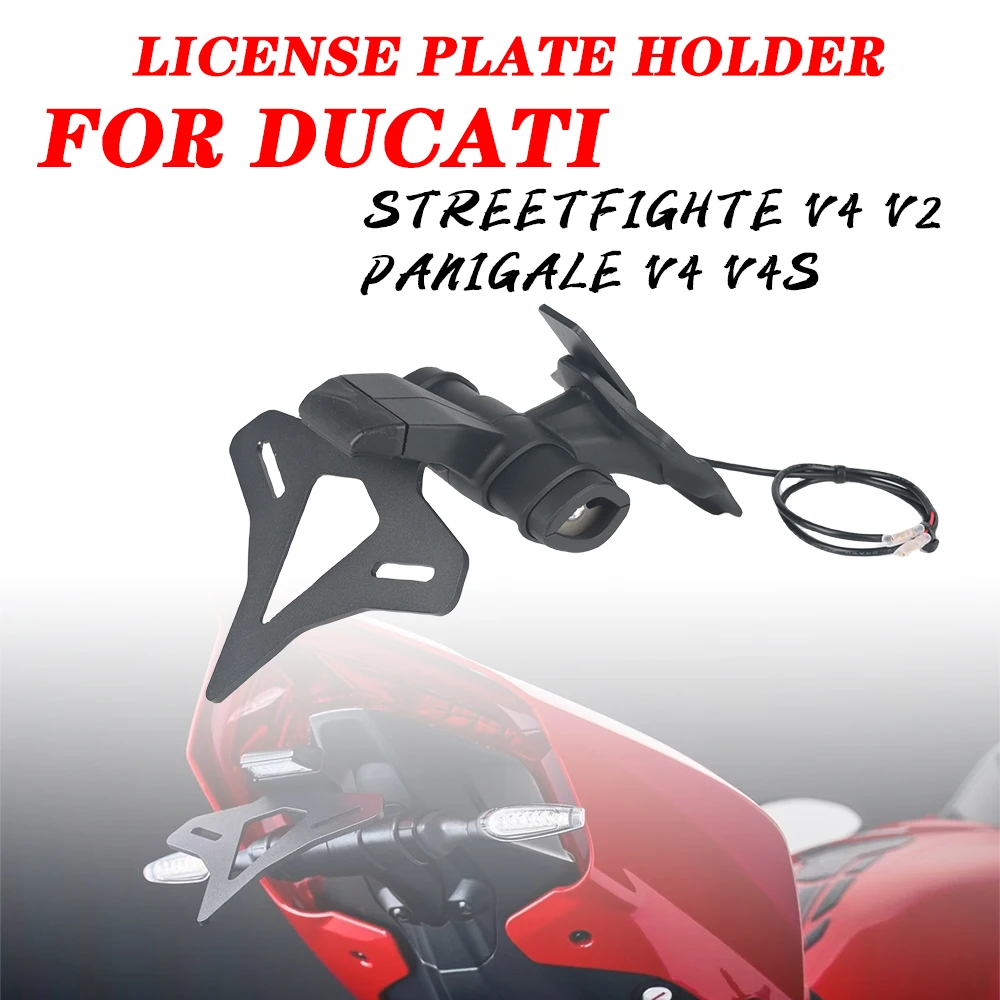 

For DUCATI Panigale V4 V4S Streetfighte V4 V2 Motorcycle License Plate Holder Fender Eliminator Registration Bracket