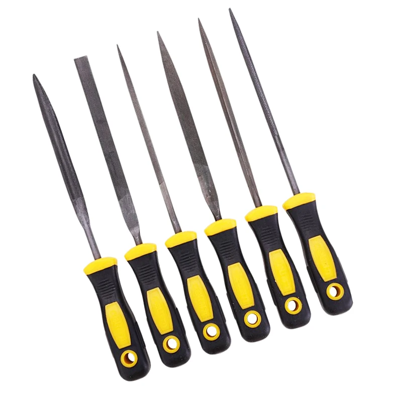 

DELI 6pcs Bearing steel Flat File 6 inch Wood File Hand Tool for Woodwork Carving set Round file Triangle file
