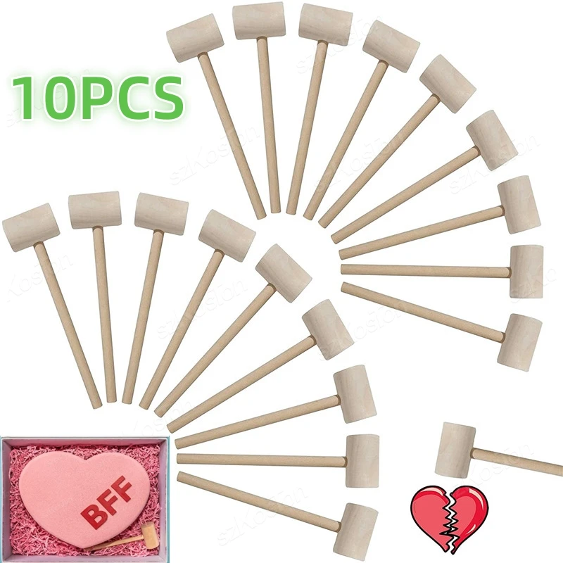 Mini martelo de madeira para DIY, malho, ferramenta de escultura, martelo Houten, artesanato fazendo ferramentas, 1 pc, 5 pcs, 10pcs
