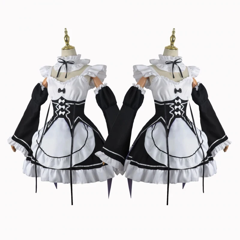 Zero Starting Life In Another World Rem Ram Cosplay Costume Anime Maid Uniform Role Play Outfit For Women Comic Con Party - view 2