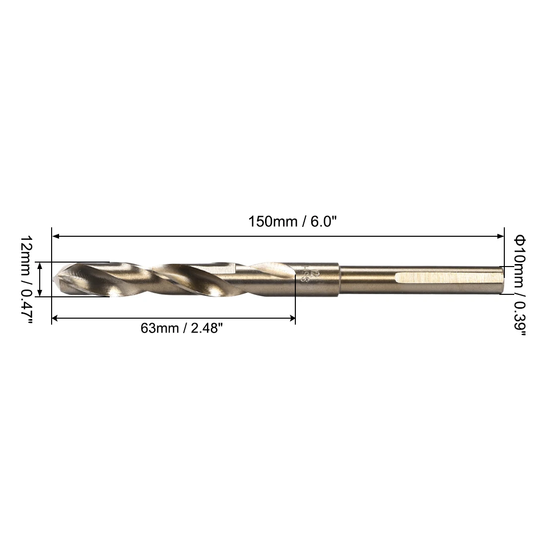 1pcs HSS 6542 Reduced Shank Twist Drill Bits 12/13/13.5/14/14.5/15/ 15.5/16/16.5/17/17.5mm for Stainless Steel Iron Copper Brass