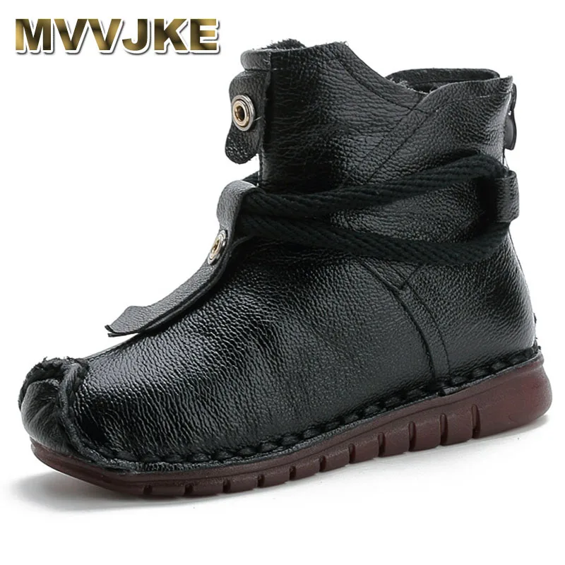 

Women's Boots Autumn and Winter New Flat Soft Soled Short Boots National Style Vintage Womens Shoes Warm and Cotton Shoes