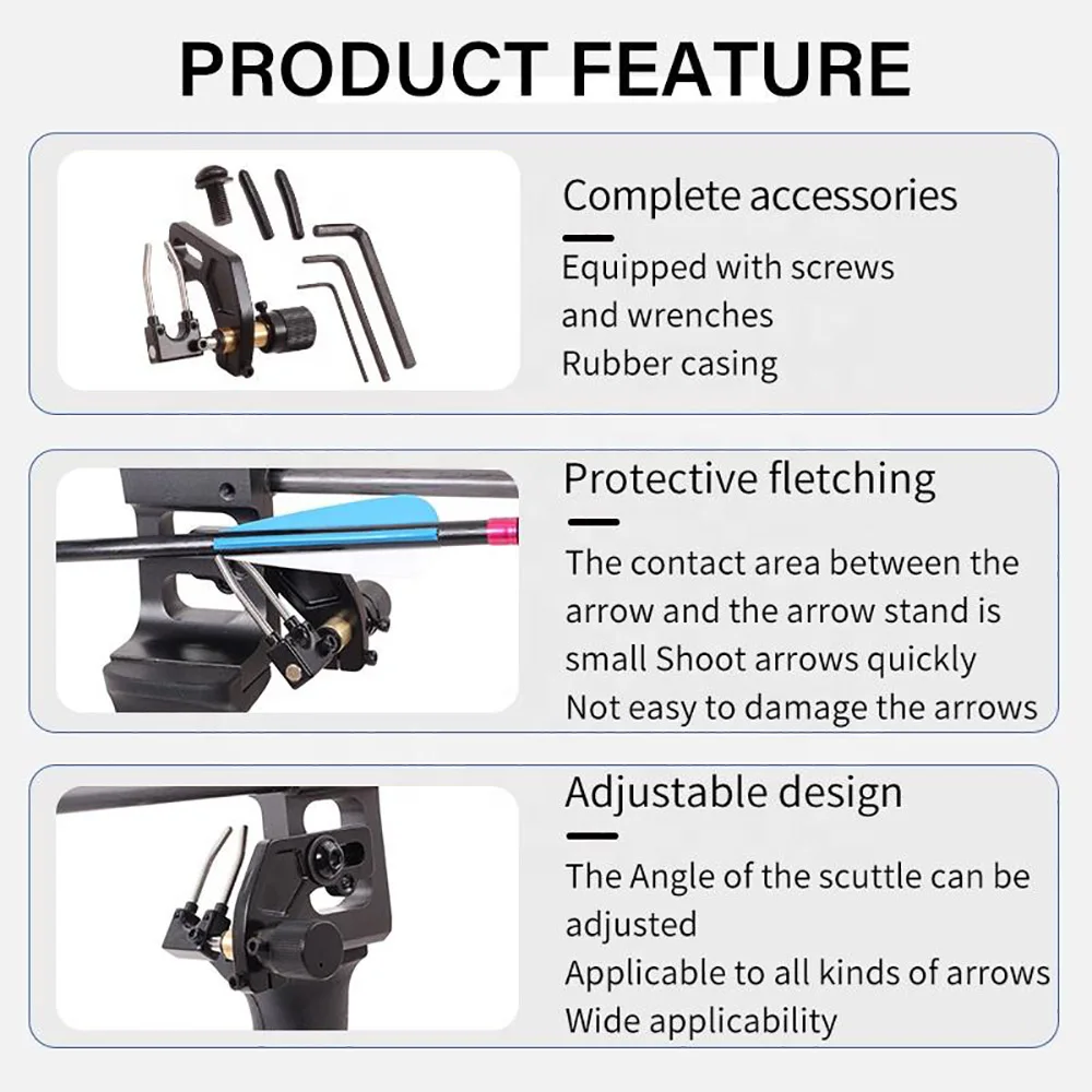 Archery Arrow Rest Compound for RH Type Recurve Bow Hunting, Right Hand Estilingue, Arrow Shooting Accessory, 1Pc